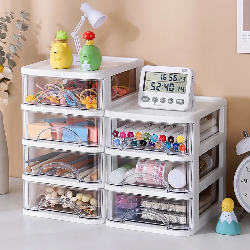 Clear Dustproof Storage Box Organizers Acrylic Jewelry Stationery Storage  Holder Multifunctional Storage Box with Drawer Cabinet - AliExpress