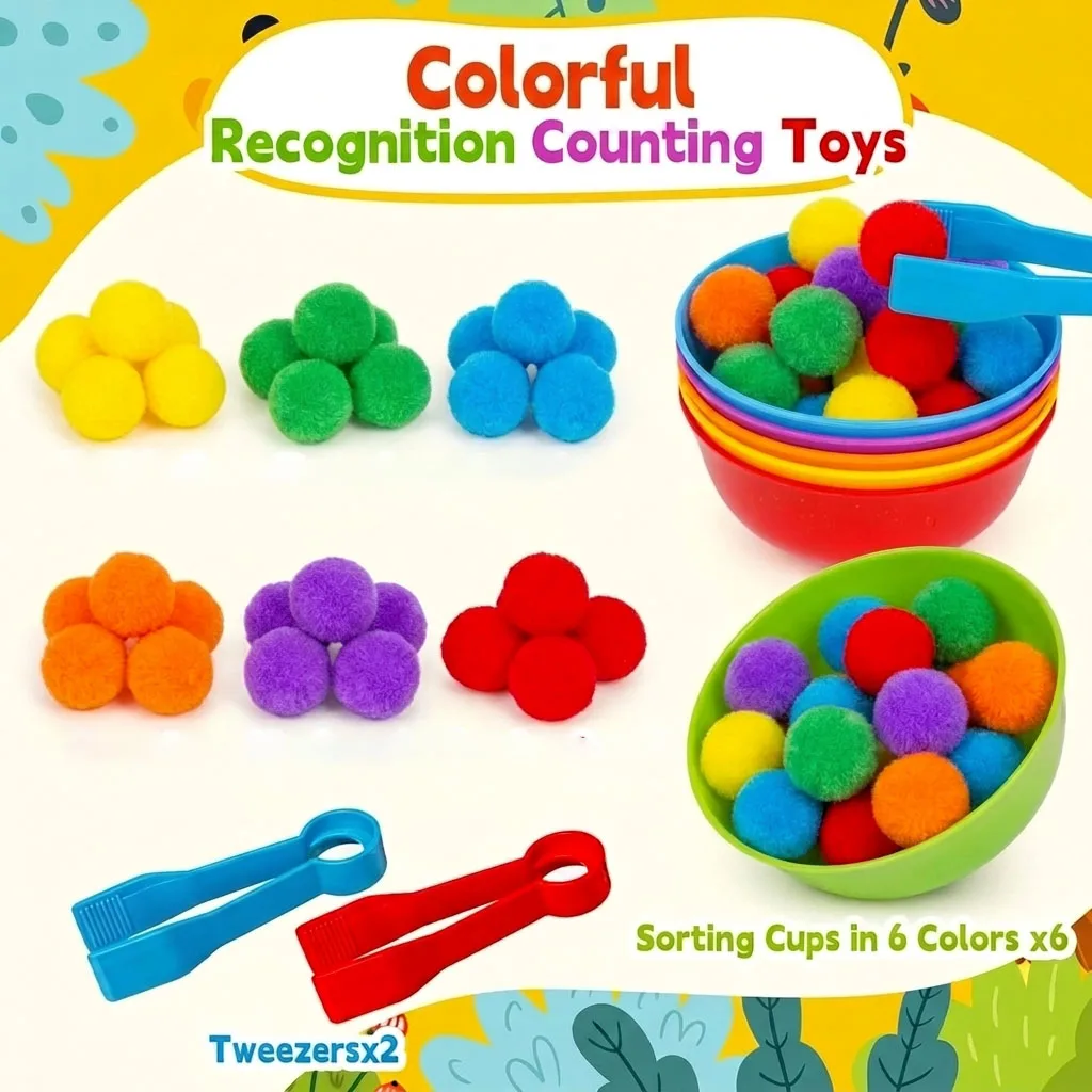 Rainbow Sorting Counting Bowls Set 5