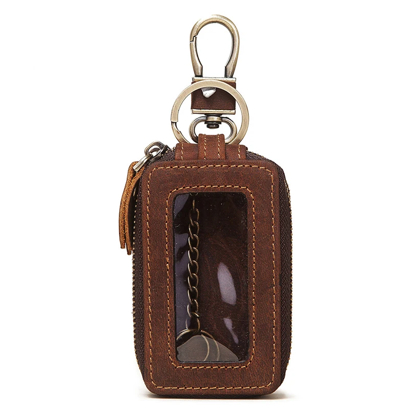 

Double Pocket Zipper Leather Keychains Car Keychain Waist Hanging Key Holder Multifunctional Organizer Bag Key Chain for Men