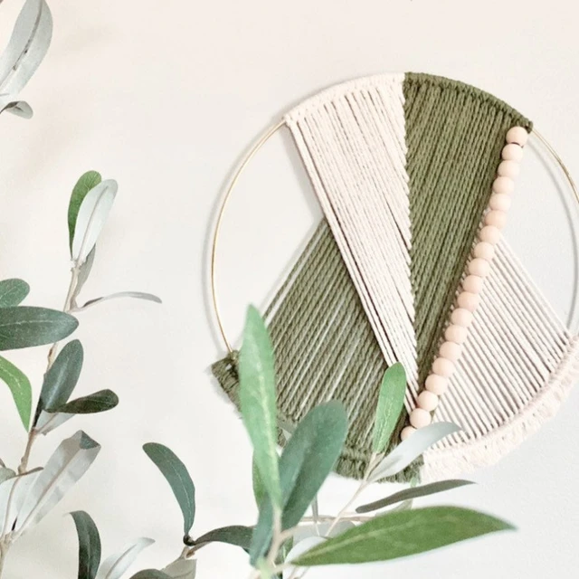 Fali Függő Gyöngyös Művészeti Ajándék A Legjobb Ajándékötletének Óvodai Dekorációjához Minimális Bohém Szövött Geometriai Makrama Faldekoráció - Image 4