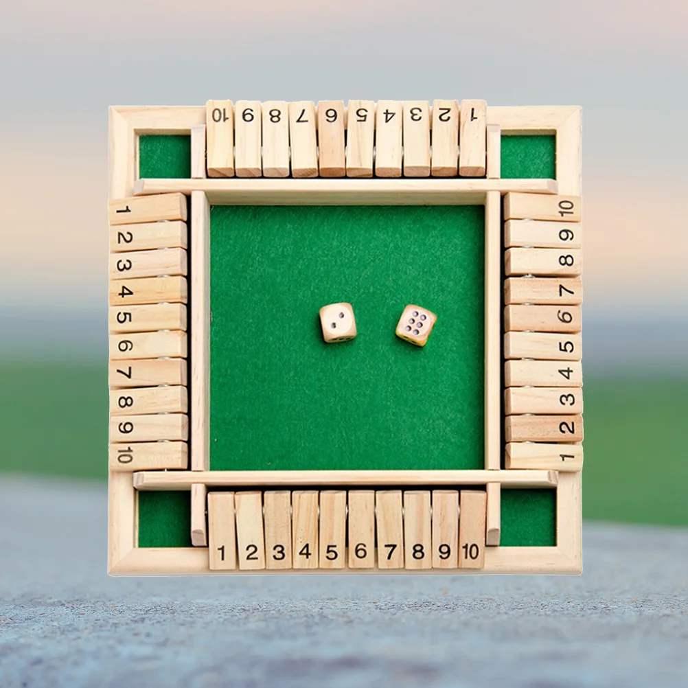 

Four Sided Numbers Shut The Box Board Game Wooden Flaps Dice Game Toys Party Club Entertainment For Adults Families