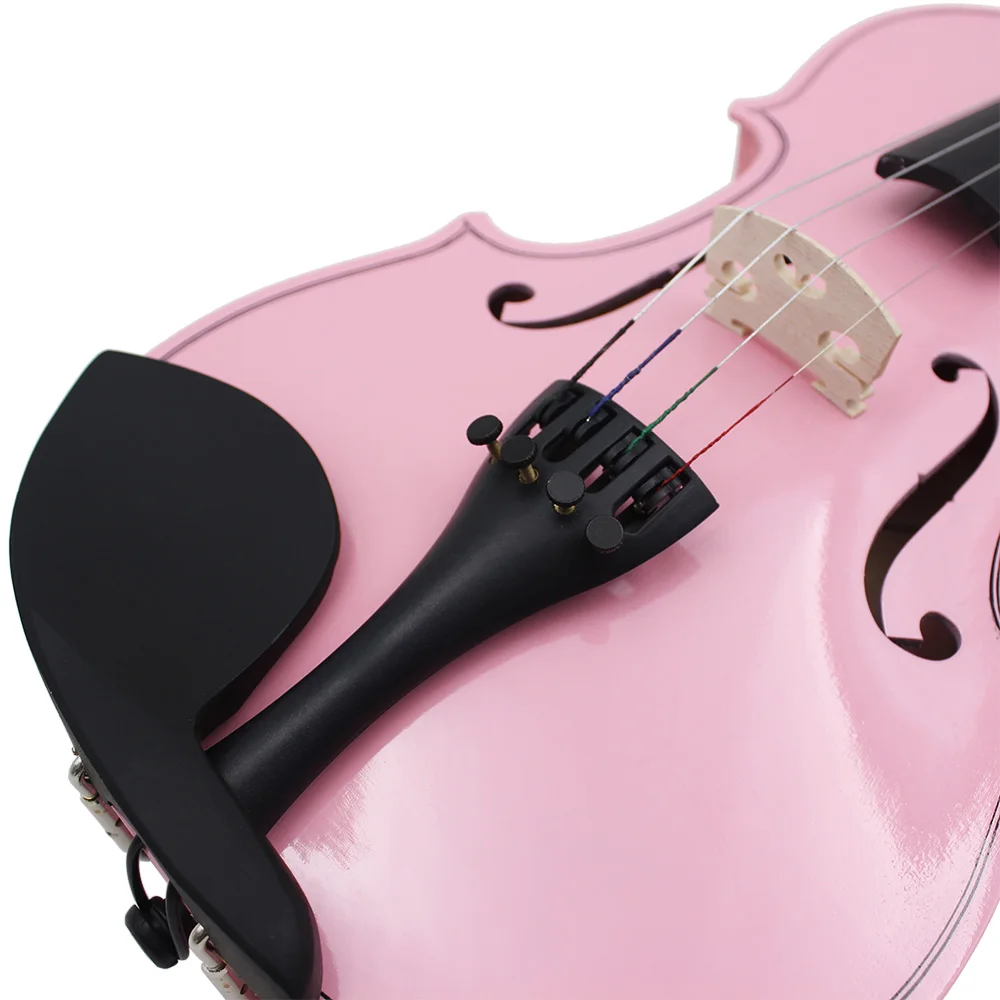 Pink Violin 4/4 Maple Panel Gift For Beginners Violin Lovely Present Suitable Music Course Study Ornament With Practical Parts