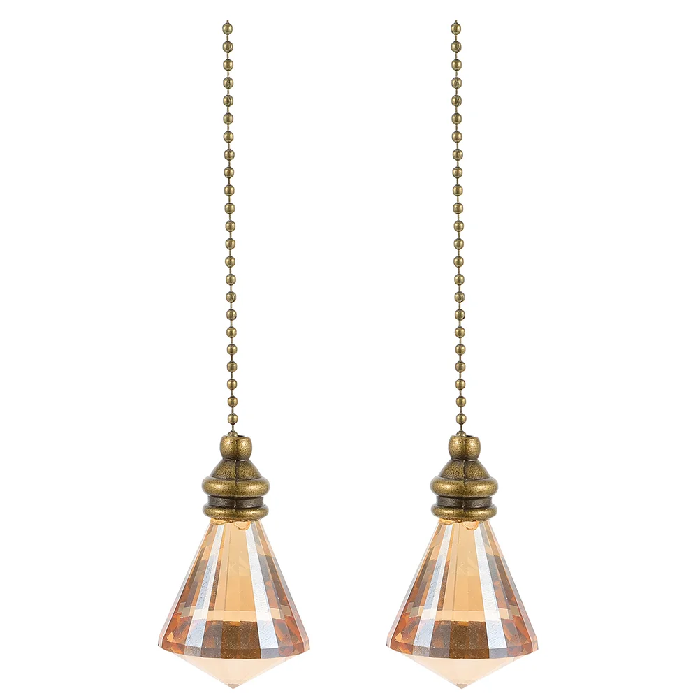 2 Pcs The Chain Ceiling Fans Crystal Pendant Extender Lamp Accessories Light Pulling Vintage Extension Chains