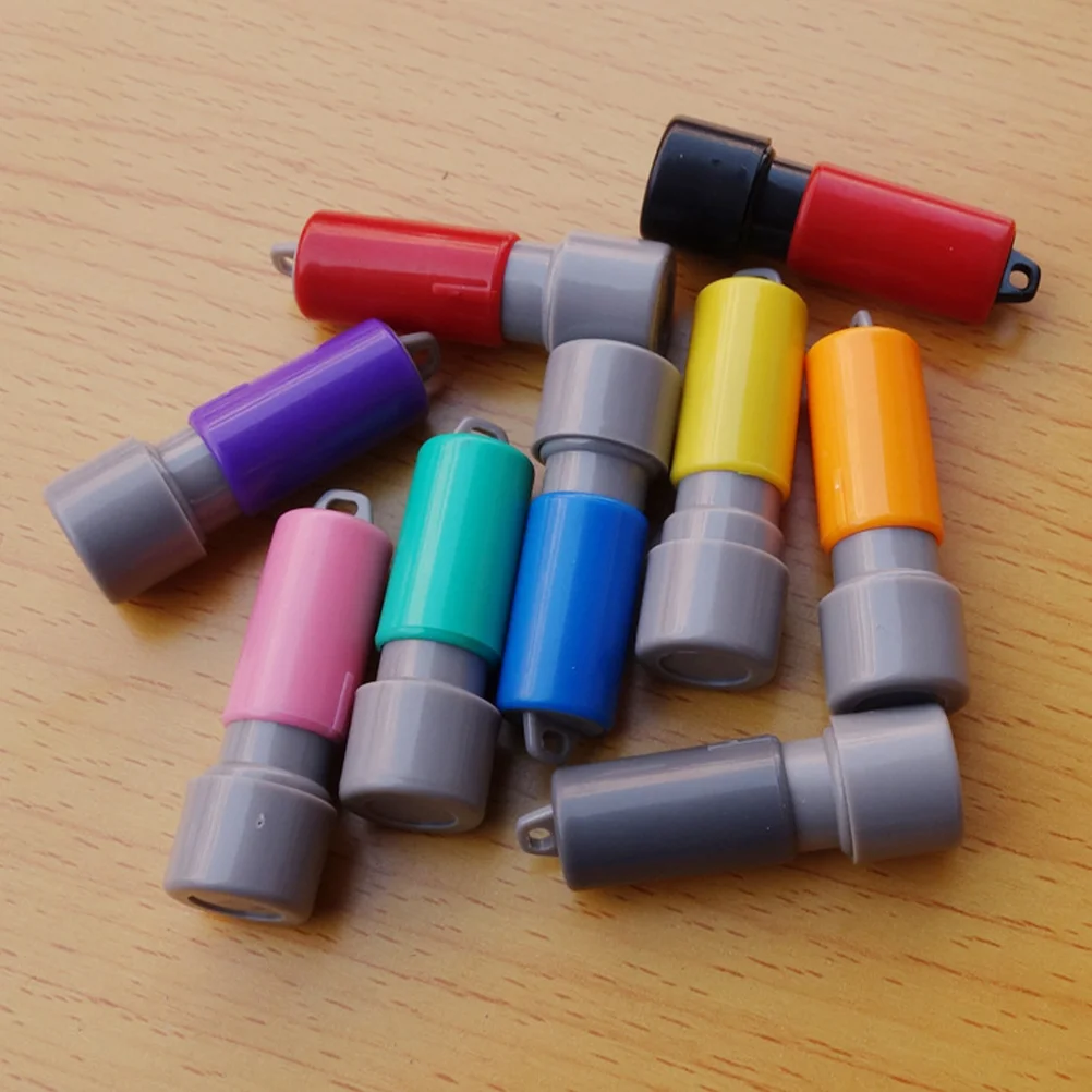 

Seal Case Stamp Making Tool Self Ink Stamps Holiday Blank Name Small Round Engraved with Pad DIY Postage