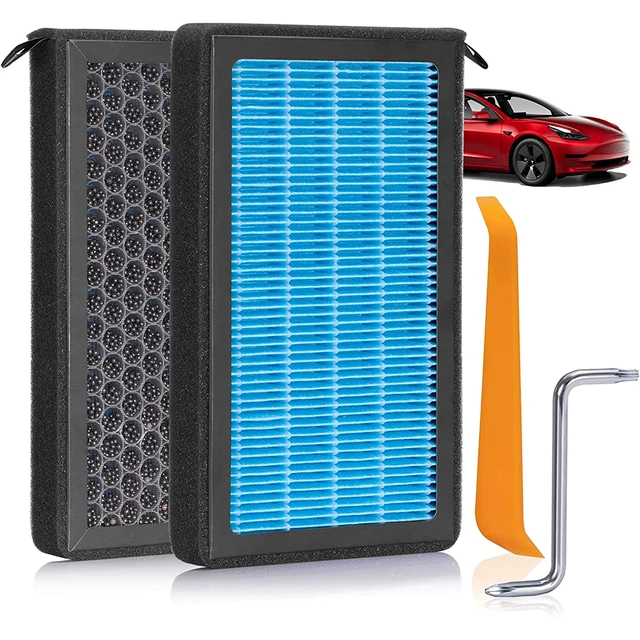 For Tesla Model 3 Hepa Activated Carbon Air Filter Auto Air Conditioner  Filter Element Replacement Kit Cabin Air-filters