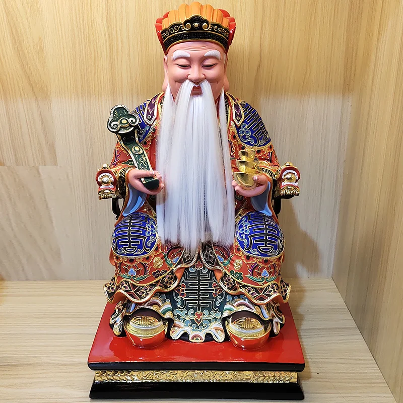 

Indonesia Thailand Vietnam TOP grade TU DI GONG God of wealth CAI SHEN Wood carving BUDDHA Recruit wealth good luck statue