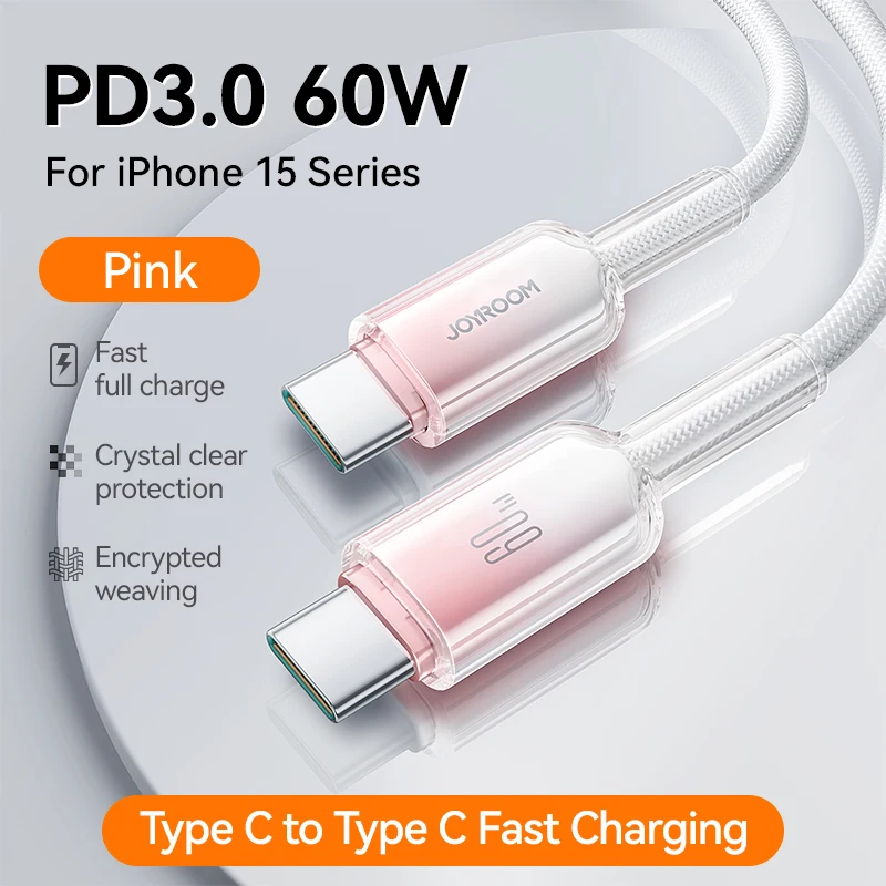 كابل USB C من نوع joiroom ، سلك شاحن هاتف خلوي محم...