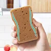 30/5Pcs Scrub Sponges Double-sided Thickened Sandy Fiber Seaweed Sponge Kitchen Dishwashing Cleaning Wipes Magic Scouring Pads 5