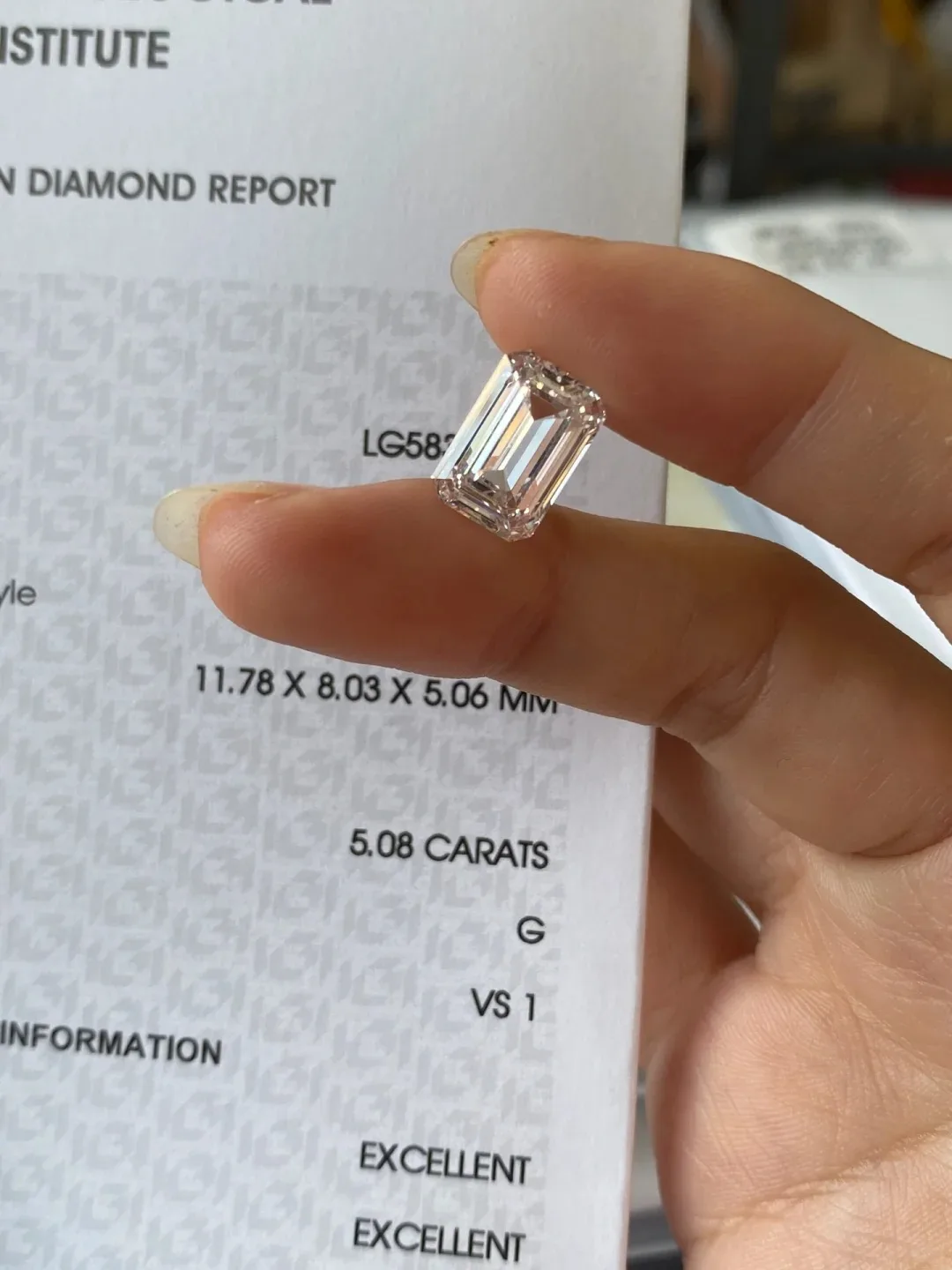 IGI 인증 에메랄드 컷 랩그로운 다이아몬드 1ct 1.5ct 2ct 2.5ct 3ct 5ct CVD HPHT 랩 다이아몬드 도매