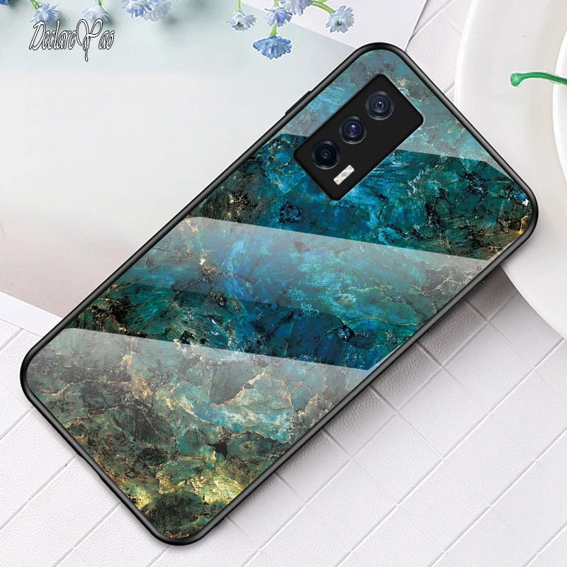 IQOO 9 Pro Hülle DECLAREYAO Hartglas Hülle für VIVO IQOO 8 7 5 Pro Neo 6 3 Hülle Silikonrahmen Ultra SlimTempered Glass_voghion.com