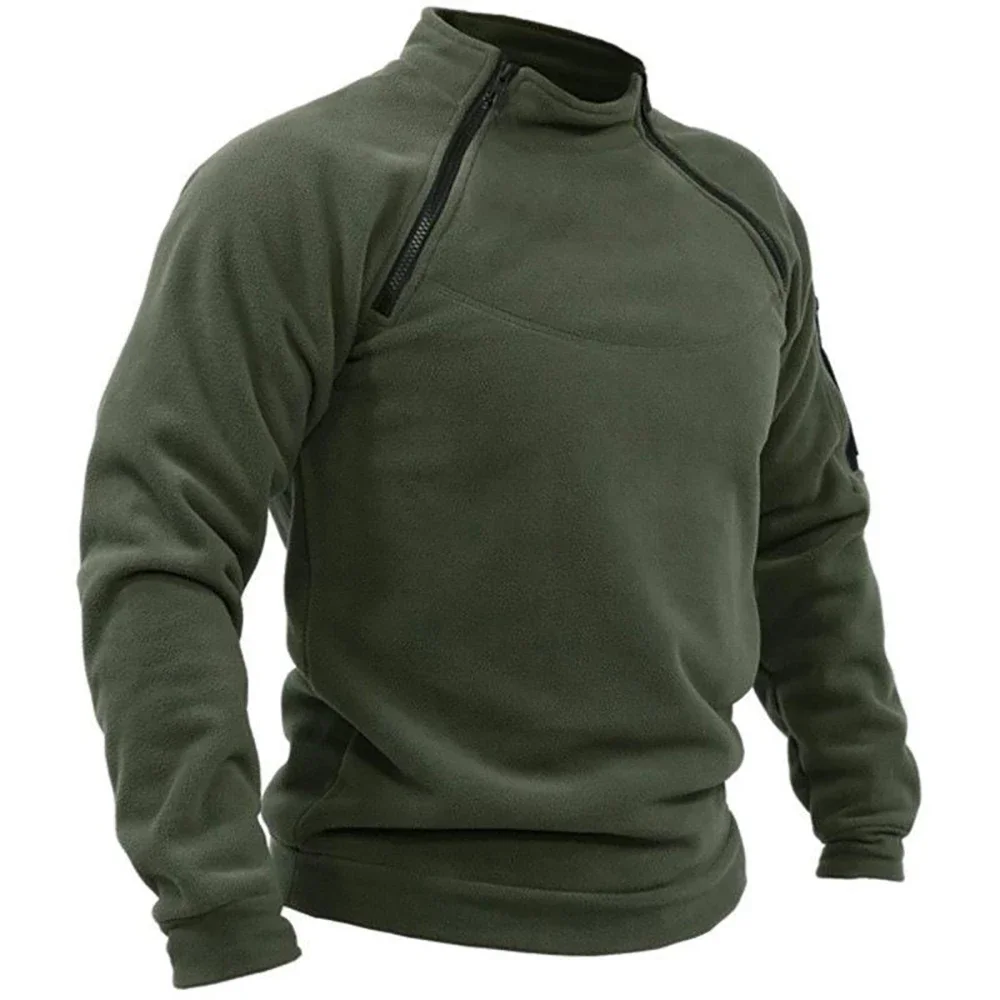Outdoor Men's TacticalFleece Jacket Clothes Warm Zippers Pullover Men Windproof Coat Thermal Hiking Sweatshirt