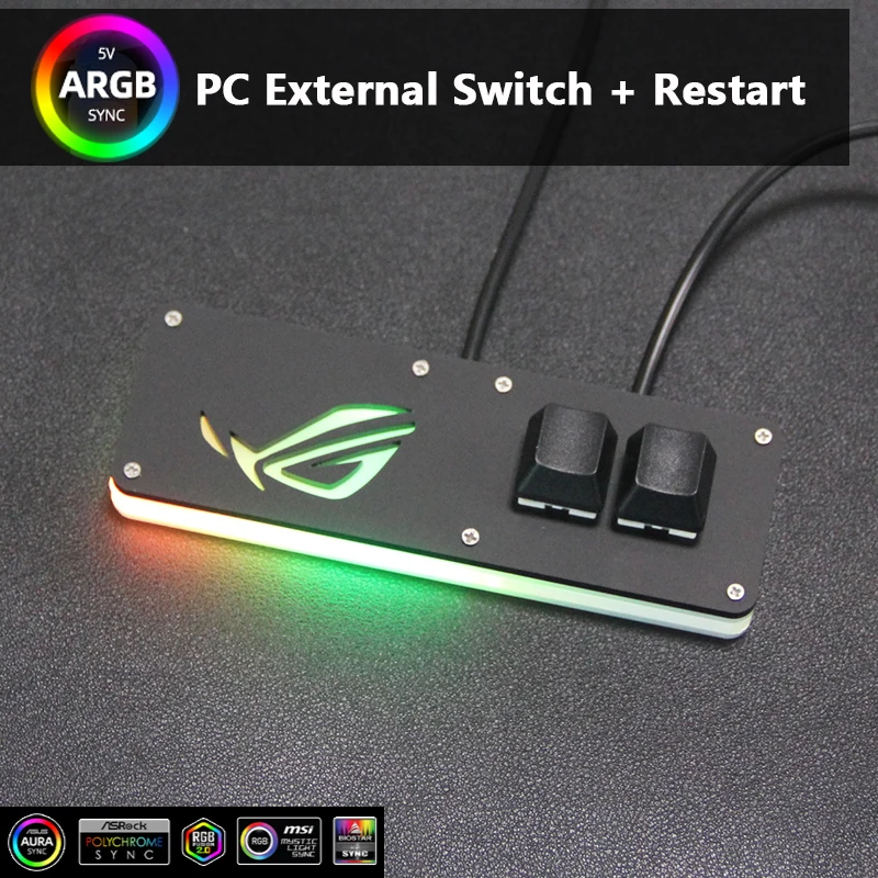 Desktop Motherboard External Start Switch Cabo pc Switch Reconjunto Computador Iluminação Rgb pc Case Acessórios