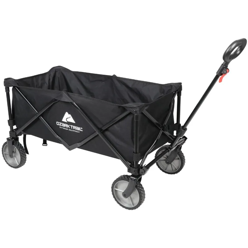 

Ozark Trail Multi-Purpose Big Bucket Cart, Black Wagon, 24 Inches in Height Folding Wagon Wagon Cart