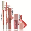 3pcs/Set Nude Matte Velvet Lip Makeup Lip Liner + Lipstick + Lip Oil Long-lasting Waterproof Matte Lipstick Matte Lip Kit 2