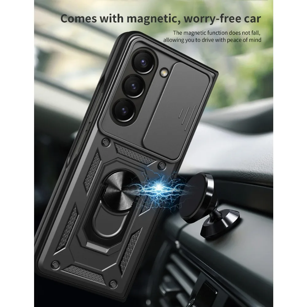 Samsung Z Fold Case with Slide Camera & Ring 2