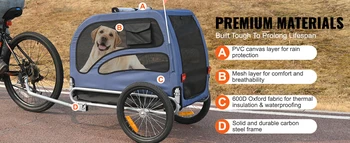 Heavy Duty Dog Trailer Cart for Bicycle 8