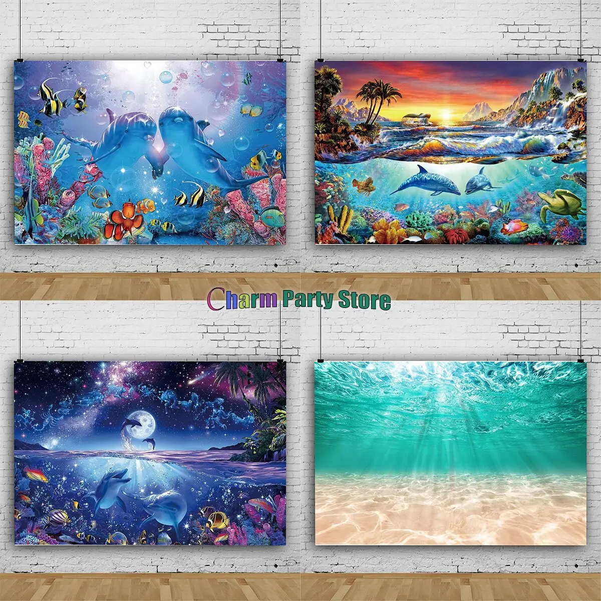 Charm Adult Underwater World Sea Fondale Ocean Undersea Fish Coral Aquarium Fish Tank Baby Photography Background Photo Studio