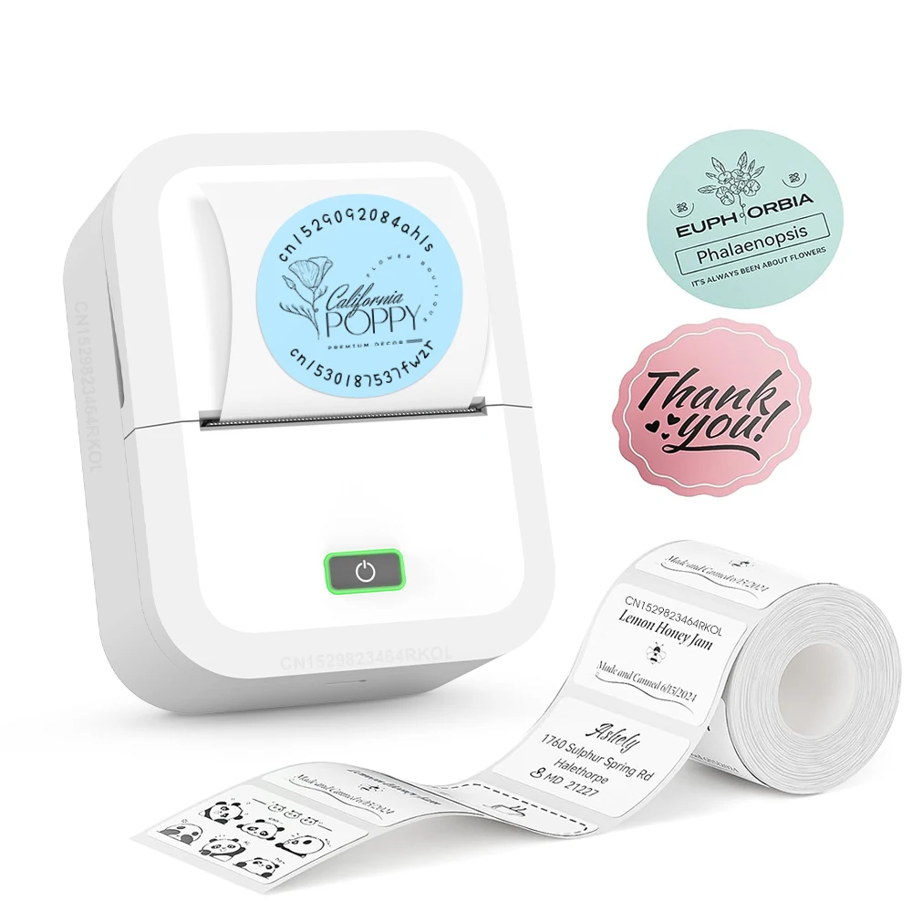 Portable Mini Printer Marklife X2 Bluetooth Self Adhesive Sticker Labeller Marklife P50 Inkless Label Printer or 1PK Label Roll