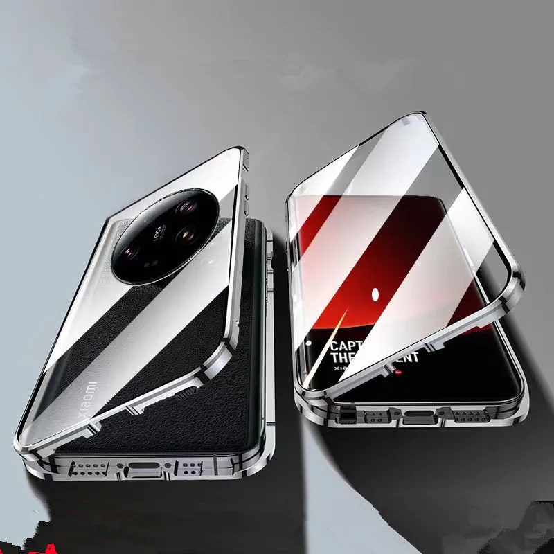 

Защитный чехол для Xiaomi Mi 13 Ultra, противоударный чехол, магнитное металлическое бамперное стекло
