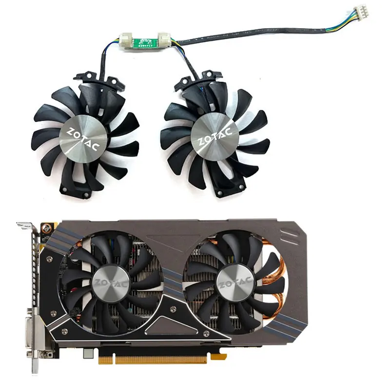 2 вентилятора, новинка для ZOTAC GeForce GTX1060 960 4 ГБ GDDR5, сменный вентилятор для графической карты GAA8S2U