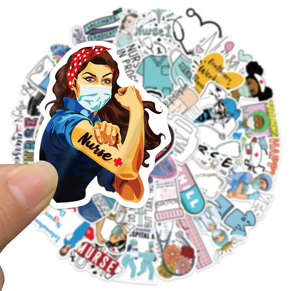 10/50PCS/pack Doctors Nursing Nurse Cute Angel Graffiti Stickers Decals  Leisure Junk Journal Laptop Aesthetic Sticker Kids Girls