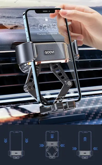 Qoovi Autotelefon halter Handy Stand Entlüftung sclip Schwerkraft Smartphone  Mount GPS Halter für iPhone 14 Pro Samsung Xiaomi Redmi