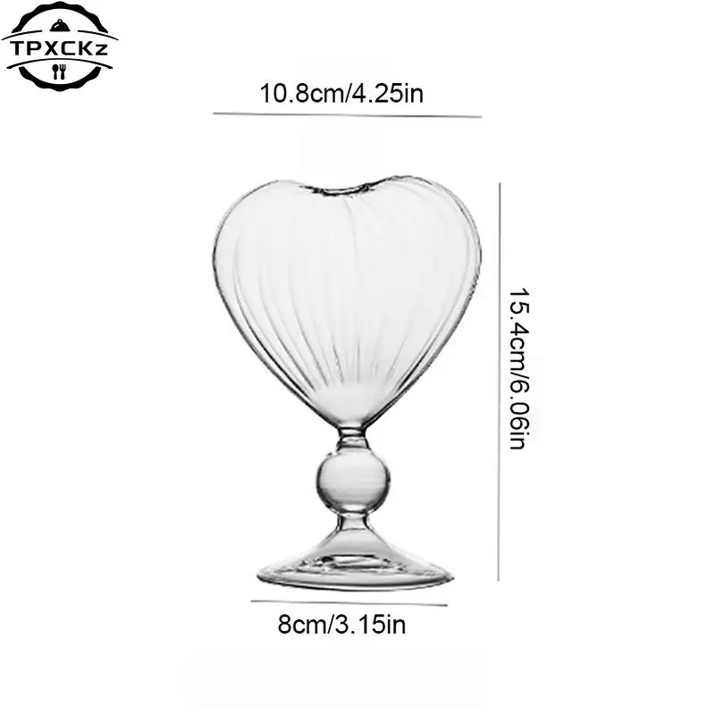 Heart Love Shaped Glass Mug Couple Cups Cocktail Glass Cup Tea Beer Mugs Milk Coffee Cup Gift Drinkware