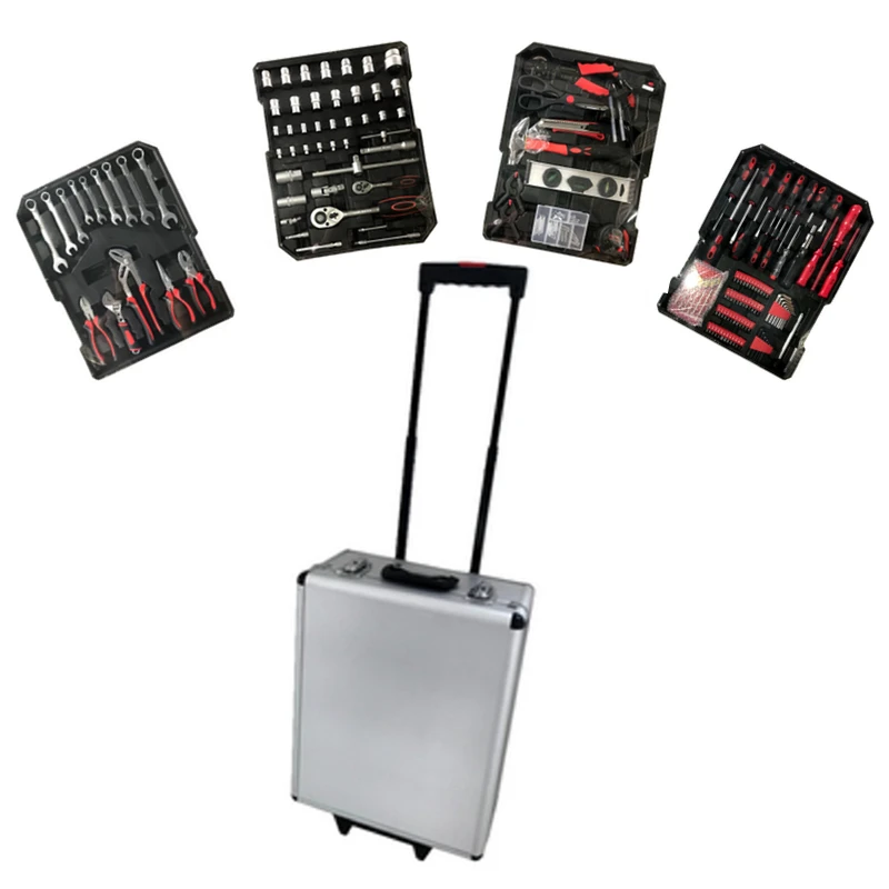 

186 pcs krafline werkzeug koffer hand tool set with aluminium trolley case
