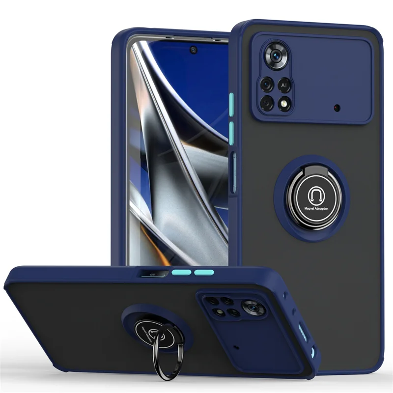 Magnetic Ring Stand Holder Armor Shockproof Case - Durable Back Cover