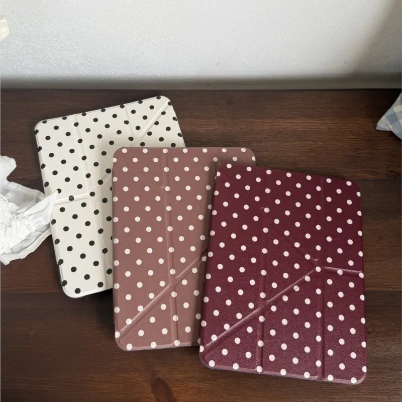 Korean INS Polka Dots Minimalist Tablet Case - Stylish and Modern Design