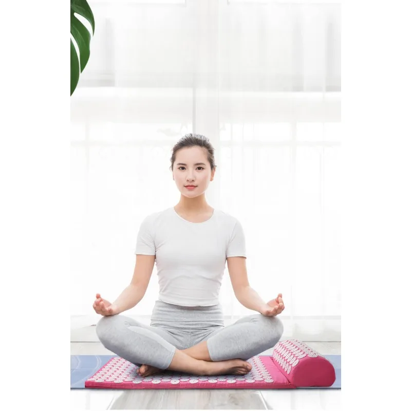 3pcs/set Acupressure Yoga Mat Pillow Non-Slip Fitness Mat Cotton Sponge Material Portable Home Gym Accessories