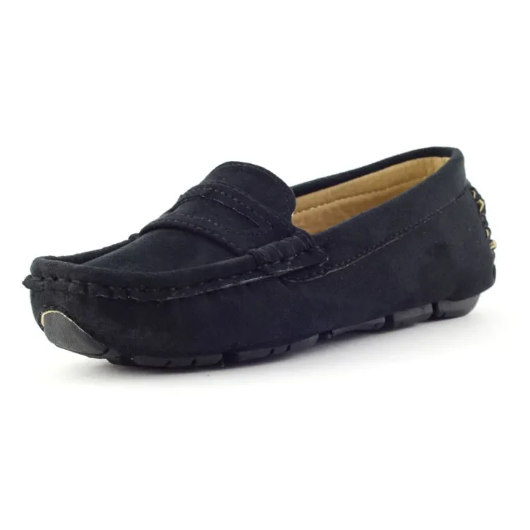 thumbnail image 1 of Zapatos de cuero sin cordones hechos a mano para niños 2020 ante nuevo zapatillas de deporte para niños mocasines planos de otoño con talla grande 23-39 B08243, 1 of 5
