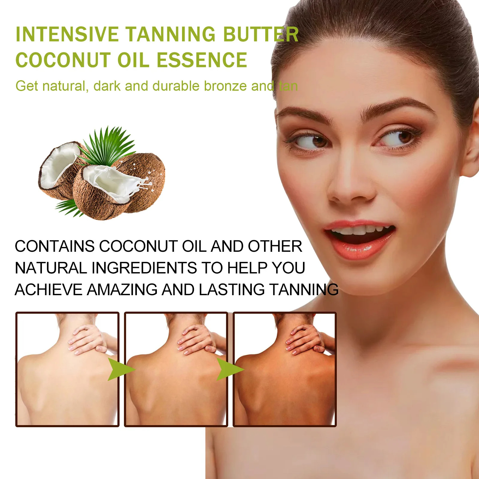Sunless coconut Tanning Self Tan Organic Tanner Long Lasting cream Natural Tan Mousse Body Spray Natural Fake Beach