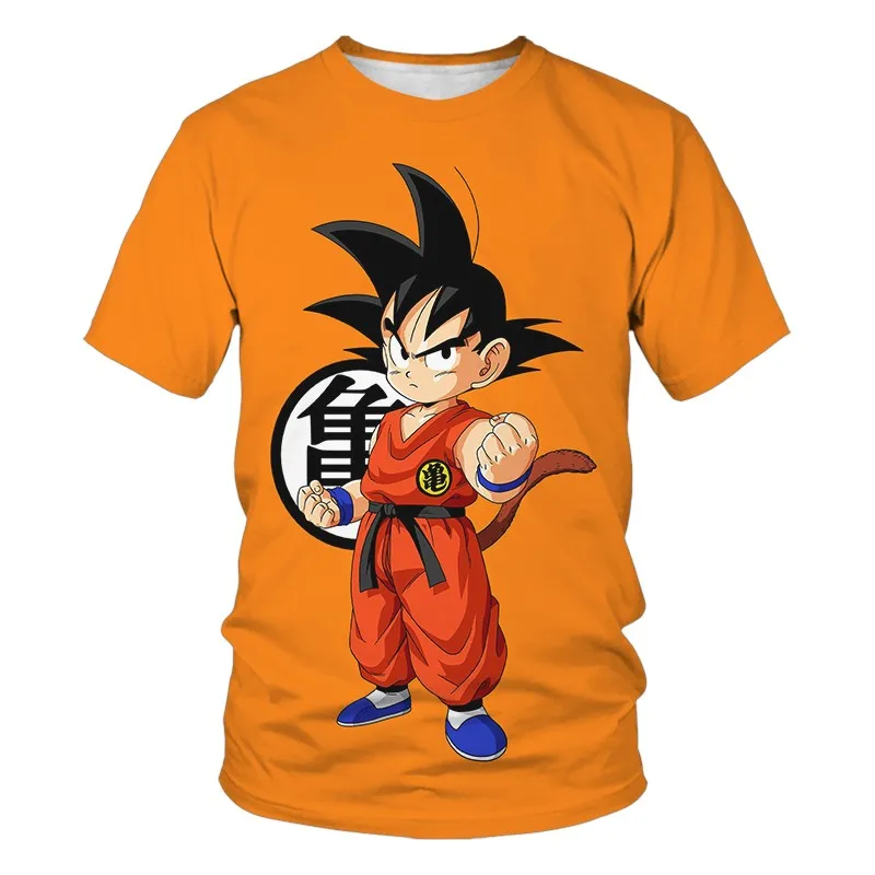 Dragon Ball Z Anime figures Son Goku Super Saiyan 3D Print T Shirts Boy Kids Clothes Short Sleeve T-shirt Kids Cool Casual Top