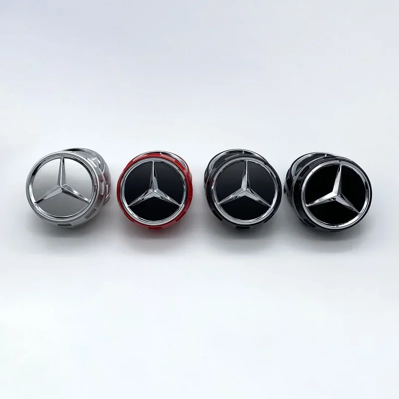 자동차 스타일링 휠 센터 캡 허브 커버 배지, 메르세데스 벤츠 AMG C63 C43 E53 E63, 4 개, 75mm, 신제품