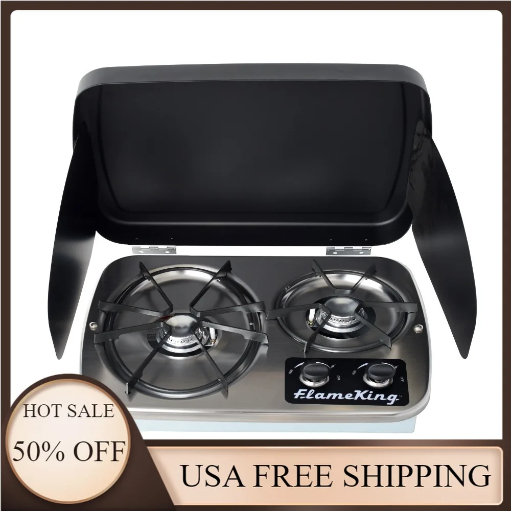 

YSNHT600 2-Burner Built-in RV Cooktop Propane Stove,