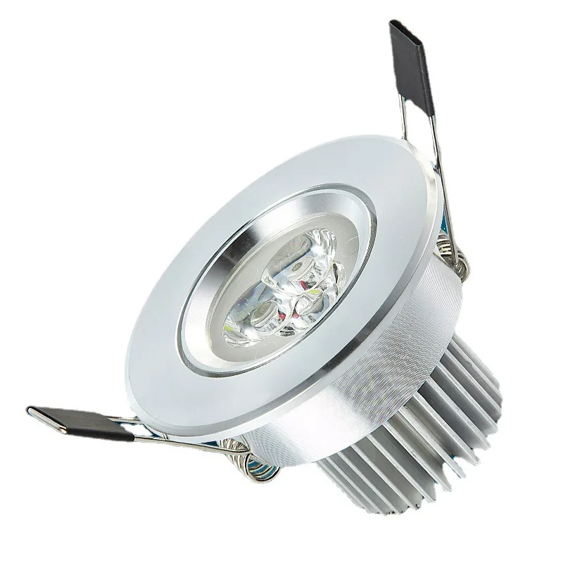 

110V-220V LED Spot Downlights 3W 55mm Hole White/Silver/Black Indoor Living Room Down Lights led Ceiling Recessed Lamp
