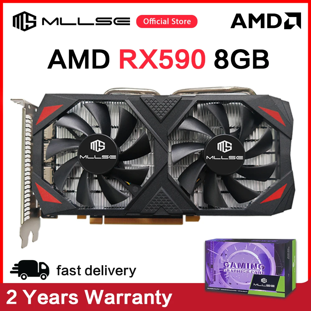 Видеокарта MLLSE AMD RX 590 GME 8GB Gaming Graphics Card GDDR5 256Bit PCI Express 3.0 ×16 6Pin Radeon GPU RX590 Series placa de video