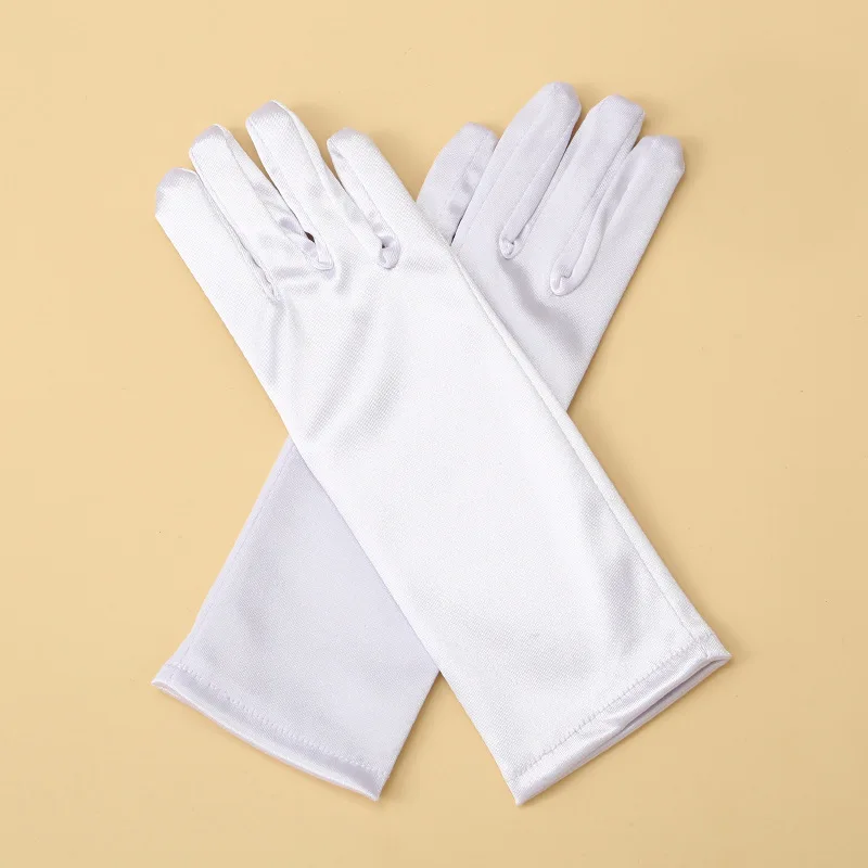 5-12 Years Girls Princess Accessories Kids Satin Gloves For Costume Children Birthday Halloween Party Cosplay Gloves Gift 2