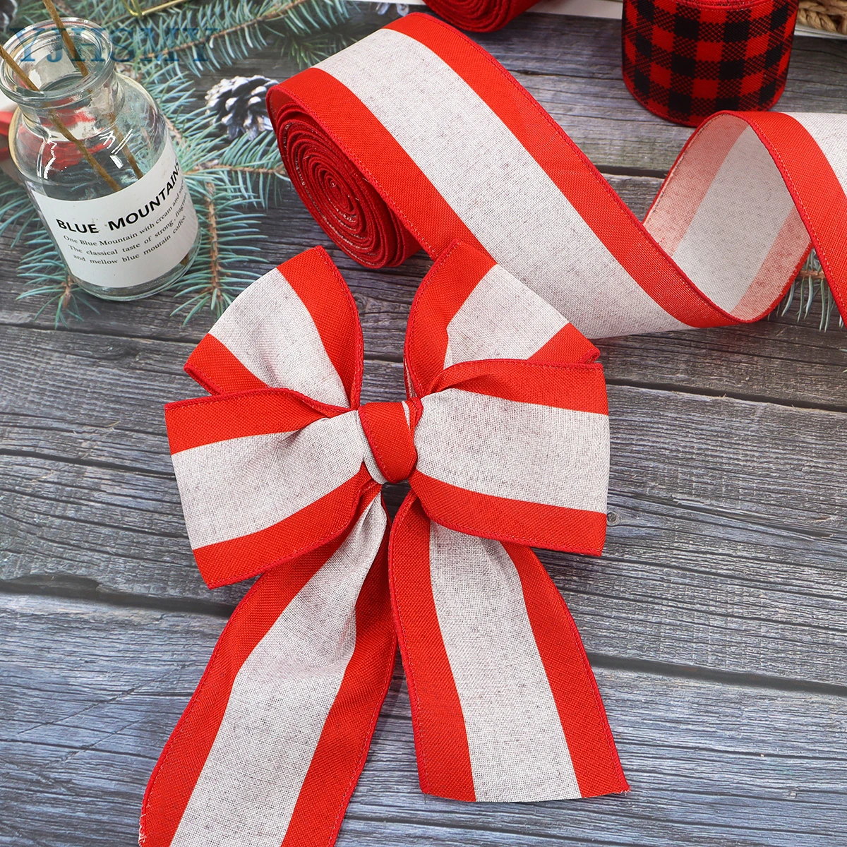 Christmas Wired Edge Ribbons 2.5 inch Buffalo Plaid Ribbon