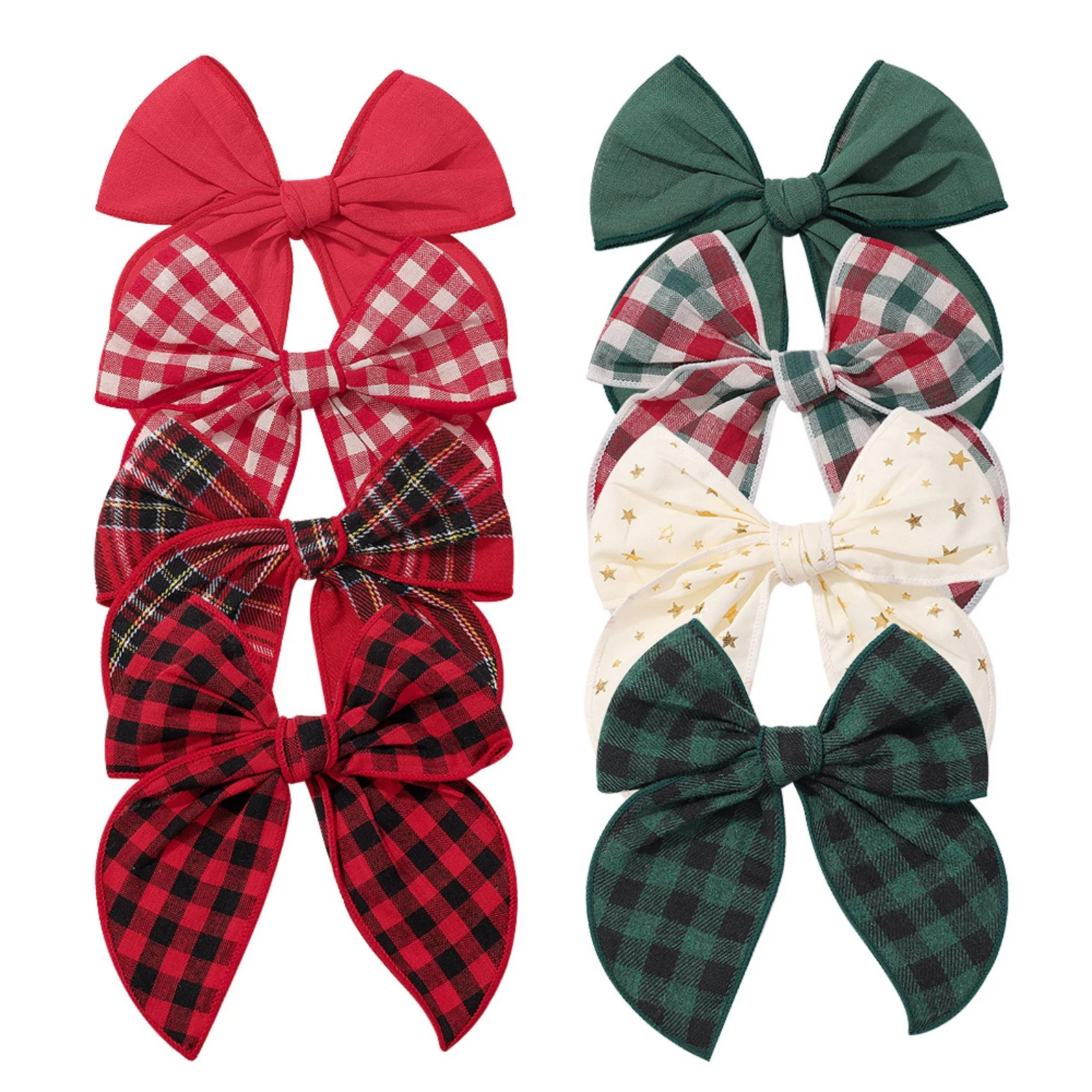 1PC Christmas Plaid Bow Hair Clips Set for Girls, Festive Hair Accessories, Cute Checkered Bows, Perfect for Holiday Hairstyles