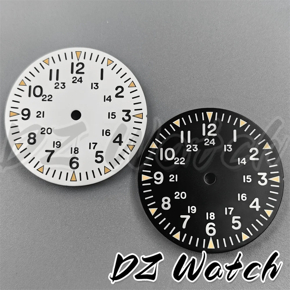 Enhanced Luminous Watch Dial - 29mm Black, White, and Blue