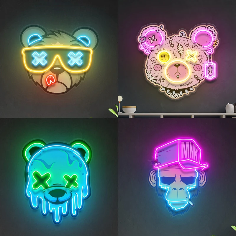 Custom Anime Neon LED Light Sign, Quarto, Decoração da sala de estar, Casa, Decoração de parede, Luzes noturnas, Presentes personalizados