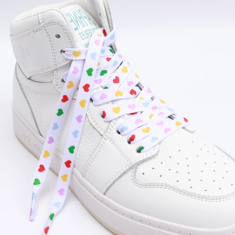 Heart Pattern Flat Shoelaces – Durable, Fade-Resistant Design