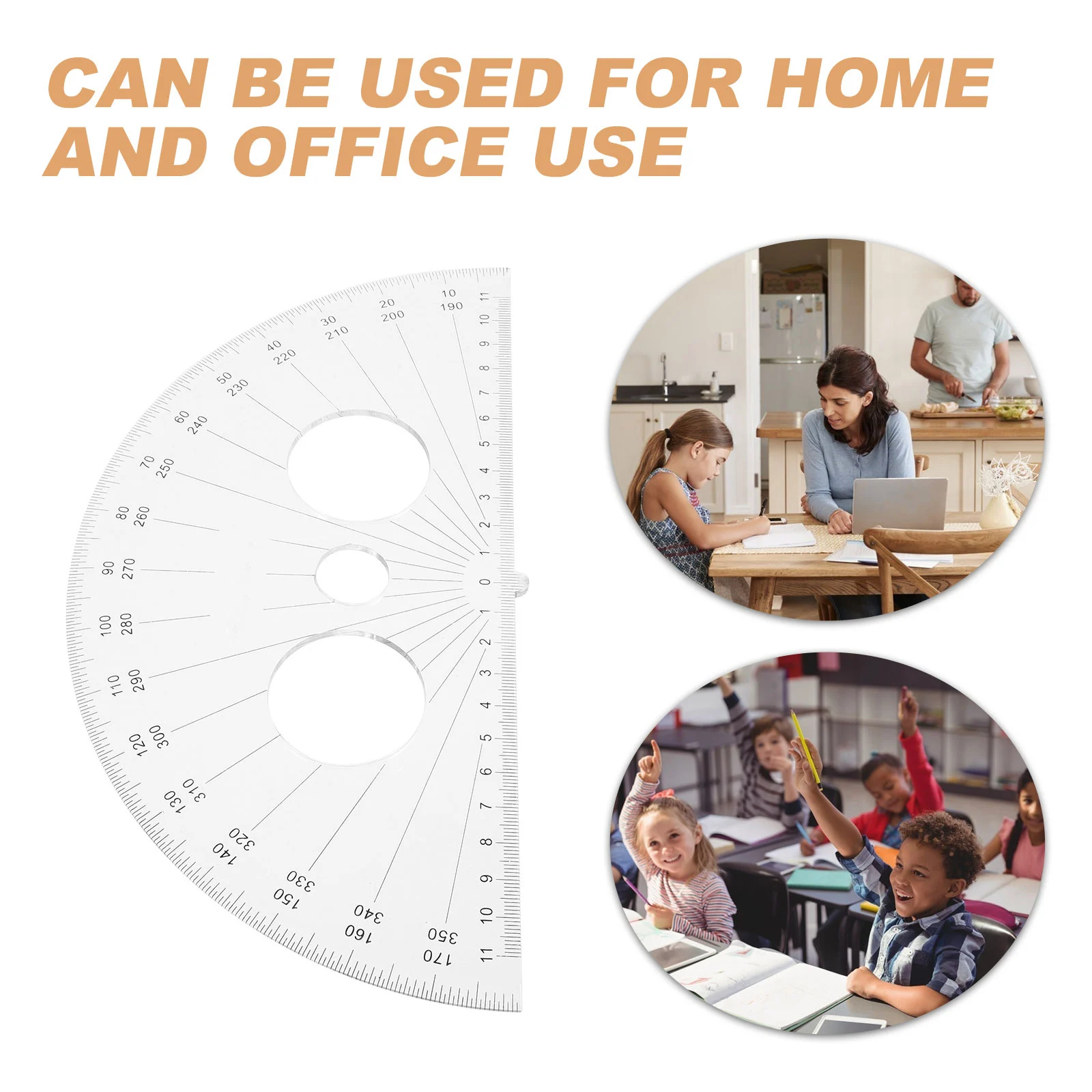 Plastic Transparent Ruler Protractor Triangle Ruler Protractor Stationery for School Half Circle Ruler Student Tape Drawing