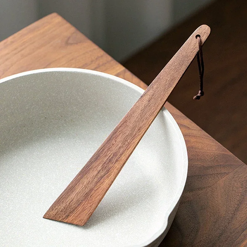 Small Teak Wood Spatula Wooden Kitchen Cooking Spatula Multi-Use Cooking Utensils Egg Turner Portable for Outdoor BBQ Camping