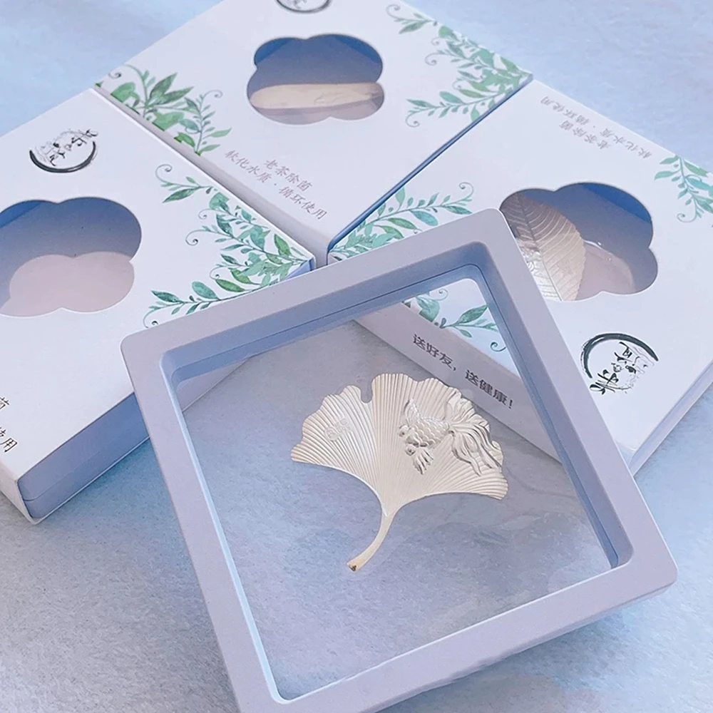 1pcs Real 999 Pure Silver Leaf Leaves Collection Jewelry Gift for Bookmark tea Decoration Souvenirs Ornament Accessories