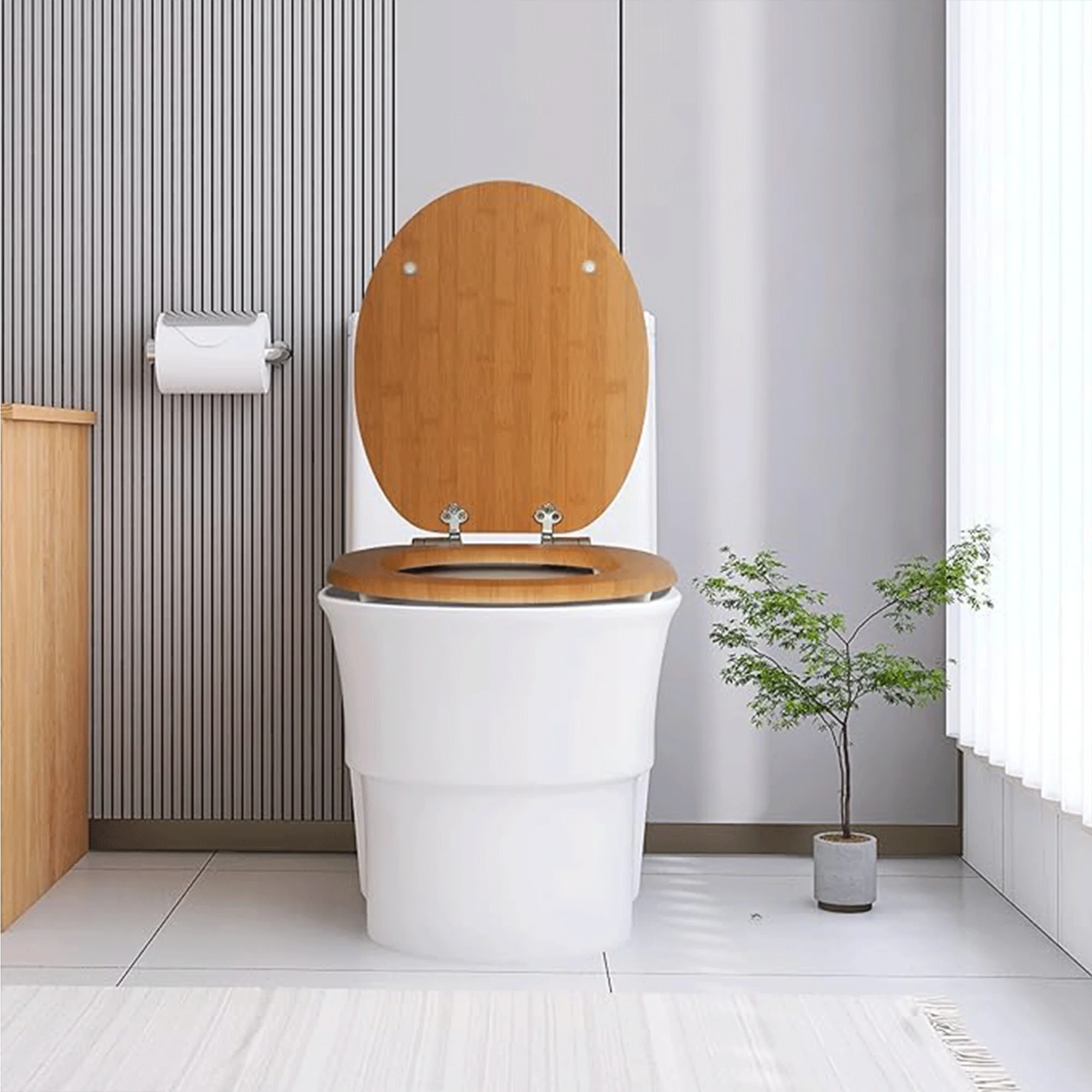 SAINOS WC-Sitz mit Abwesenheit, Toilettendeckel mit Soft-Close, Toilettensitz mit. Toilettensitz für Badezimmerteile – Detail 7
