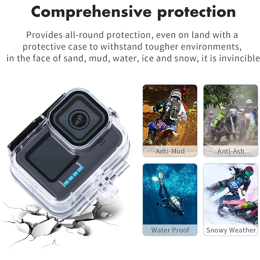 Caisson étanche 60m pour GoPro Hero 13 12 11 10 9 - Coque de protection