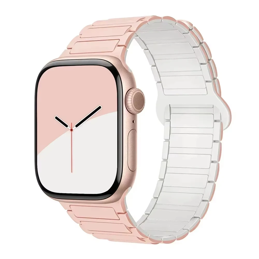ตัวเลือกสินค้า สายซิลิโคนแม่เหล็ก iWatch 40-49 มม. ปรับได้ ใส่สบาย ทนทาน